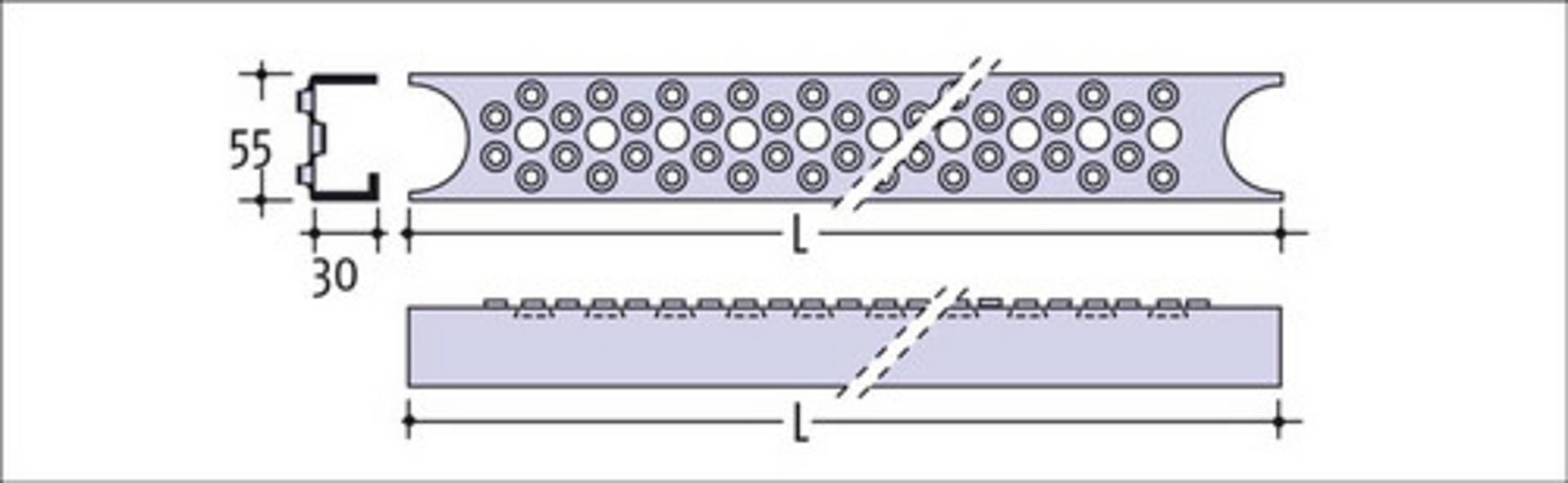 Leitersprosse Rund, Stahl roh 495x55x30x2 mm - Bild 5