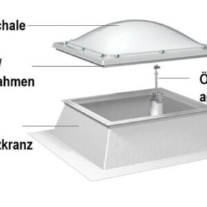 Lichtkuppel 70 x 70 cm mit Aufsatzkranz