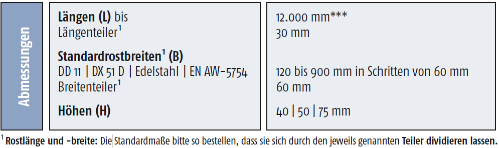 Profilrost Rotec-Stabil, DD11* roh, 120×50×2.5 mm – Ansicht 2
