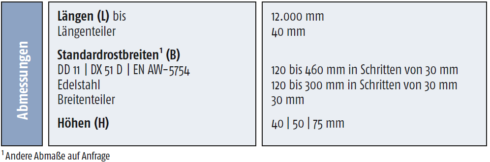 Profilrost Rotec-Rund S, DD11 roh, 120×40×2.5 mm – Ansicht 2