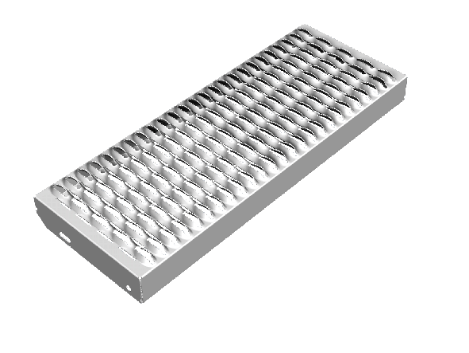 Treppenstufe Rotec-Stabil, DD11 feuerverzinkt, 270×40/62×2 mm – Ansicht 1