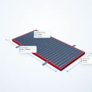 Schematische 3D-Ansicht: Pressrost mit Winkelrahmen 400 × 800 mm