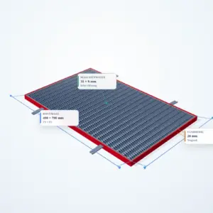 Schematische 3D-Ansicht: Pressrost mit Winkelrahmen 500 × 800 mm