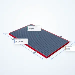 Schematische 3D-Ansicht: Pressrost mit Winkelrahmen 600 × 1000 mm