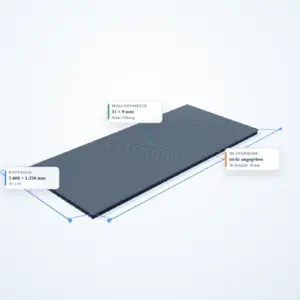 Schematische 3D-Ansicht: Gitterrostmatte 3.000 × 1.350 mm – MW 31 × 9 mm