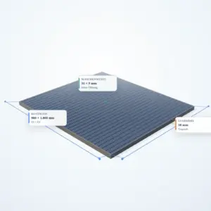 Schematische 3D-Ansicht: Industrie-Normrost 900 × 1000 mm – MW 31 × 9 mm – TS 30 × 2 mm