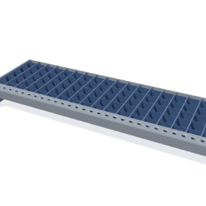 Gitterroststufe 600 × 195 mm – schematische Maßdarstellung