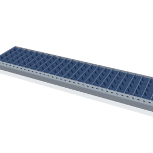 Gitterroststufe 800 × 195 mm – schematische Maßdarstellung