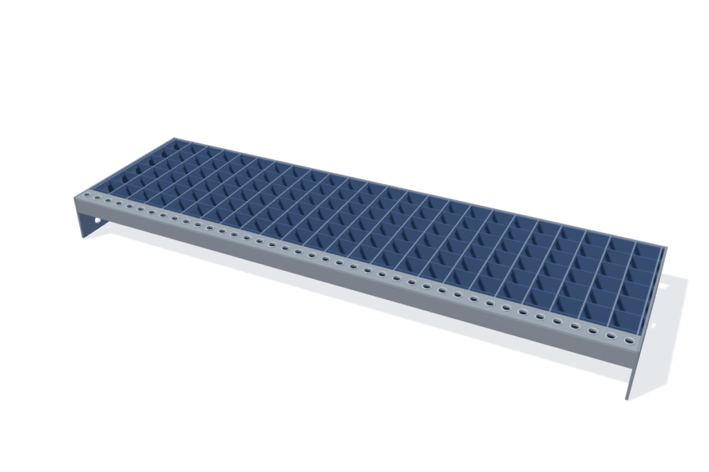 Gitterroststufe 800 × 240 mm – MW 31 × 31 – schematische Maßdarstellung