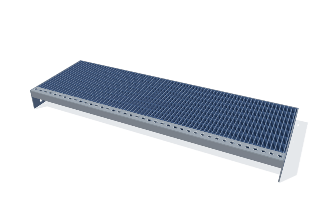 Gitterroststufe 800 × 270 mm – MW 31 × 9 – schematische Maßdarstellung
