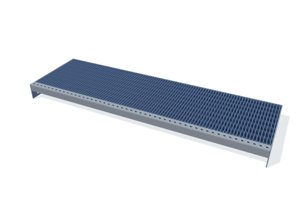 Gitterroststufe 1000 × 305 mm – MW 31 × 9 – schematische Maßdarstellung